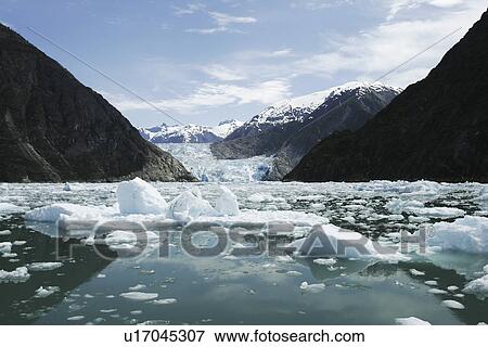 Stock Photo - The Sawyer Glacier a tidewater glacier at the end of Tracy Arm in Southeast Alaska, USA.. Fotosearch