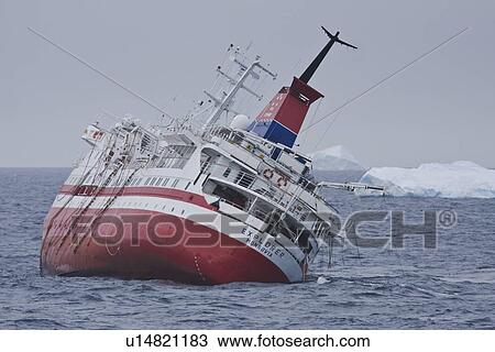 Stock Photo of Rescue operation for sinking ship MV Explorer in ...