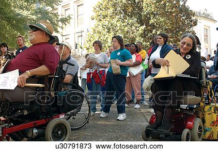Activists with disabilities attending a Freedom Rally & March advocating for the civil rights of people with disabilities. View Large Photo Image Stock Image - Activists with disabilities attending a Freedom Rally & March advocating for the civil rights of people with disabilities.. Fotosearch