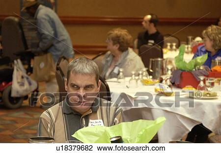 Man with an intellectual disability attending a Disability Activists Conference. View Large Photo Image Stock Image - Man with an intellectual disability attending a Disability Activists Conference.. Fotosearch