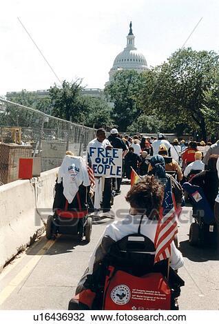 People with disabilities marching to the O. S. Capitol as a part of the ADAPT March on Washington disability civil rights event. View Large Photo Image Stock Image - People with disabilities marching to the O. S. Capitol as a part of the ADAPT March on Washington disability civil rights event.. Fotosearch