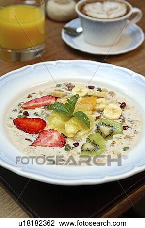 Stock Image - Pukkola muesli with fruits. Fotosearch