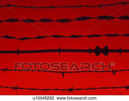 barbed wire on a red background View Large Photo Image Stock Image - barbed wire on a red background. Fotosearch