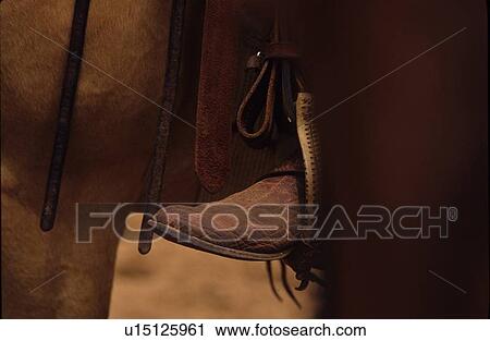 Stock Image - boot in a stirrup. Fotosearch