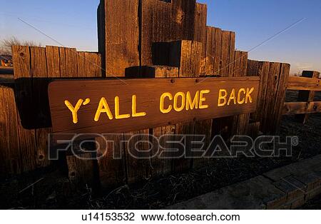Stock Image - Sign leaving Palo Duro Canyon. Fotosearch