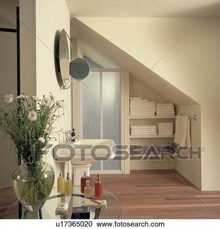 bath, interior, basins, mirrors, white, conversion, attics View Large Photo Image Stock Image - bath, interior, basins, mirrors, white, conversion, attics. Fotosearch