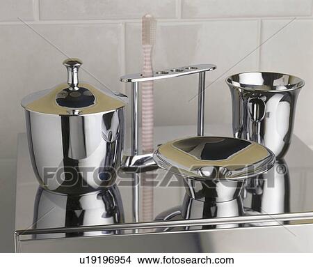 Chrome-plated bathroom accessories View Large Photo Image Picture - Chrome-plated bathroom accessories. Fotosearch