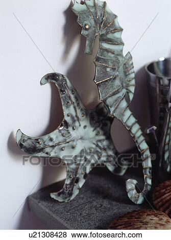 Stock Photo - Close-up of copper seahorses. Fotosearch