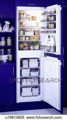 Close-up of doors open of fridge-freezer View Large Photo Image Stock Photo - Close-up of doors open of fridge-freezer . Fotosearch