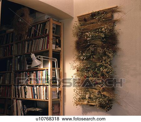 Close-up of dried flowers on wall View Large Photo Image Stock Photo - Close-up of dried flowers on wall . Fotosearch