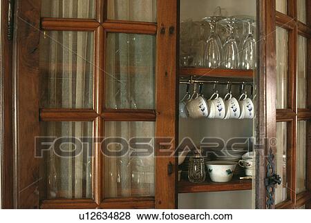 Close-up of glazed cupboard doors View Large Photo Image Stock Photo - Close-up of glazed cupboard doors. Fotosearch
