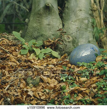 Stock Photograph - Close-up of modern sculpture in the garden. Fotosearch