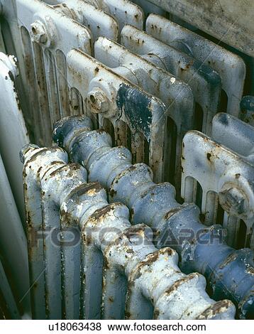 Close-up of old radiators in reclamation yard View Large Photo Image Stock Photo - Close-up of old radiators in reclamation yard. Fotosearch