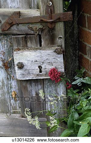 close-up of old wooden gate View Large Photo Image Stock Photograph - close-up of old wooden gate. Fotosearch