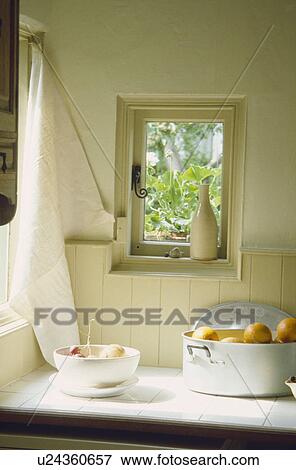 Close-up of small cottage window above worktop with oranges in preserving pan View Large Photo Image Stock Photo - Close-up of small cottage window above worktop with oranges in preserving pan. Fotosearch
