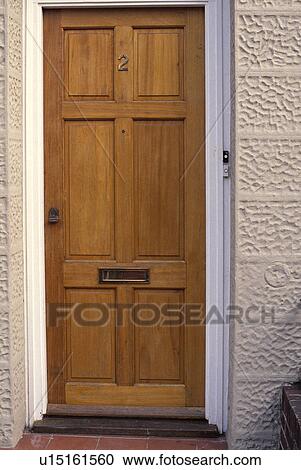 Close-up of traditional wooden front door View Large Photo Image Stock Image - Close-up of traditional wooden front door . Fotosearch