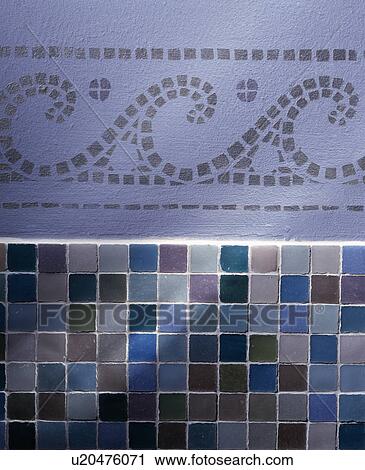 Closeup of mosaic and stamping detail in bathroom View Large Photo Image Stock Image - Closeup of mosaic and stamping detail in bathroom. Fotosearch