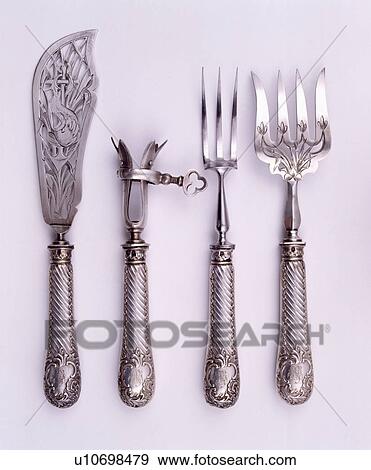 cutlery, hr 635, french, household, silver, metallic, objects View Large Photo Image Stock Photo - cutlery, hr 635, french, household, silver, metallic, objects. Fotosearch