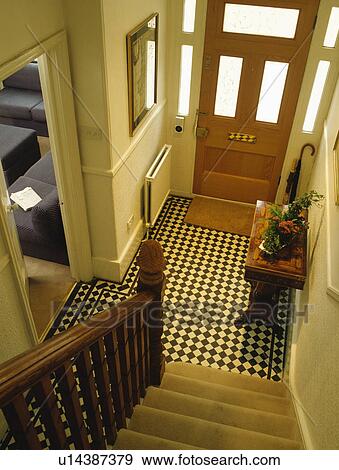 Stock Photo - doorway, interior, hall, neutrals, interiors, stairs. Fotosearch