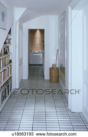 Stock Image - floors, interior, books, halls, interiors, tiles. Fotosearch