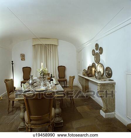 Stock Image - furniture, interior, chair, console table, floor, interiors. Fotosearch