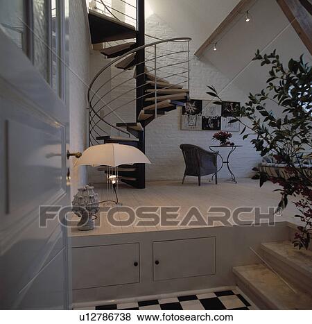 Stock Photo - halls, interior, stairs, modern, architectural, hr 453, interiors. Fotosearch