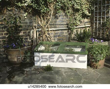 Homemade wooden cold frame in small walled garden View Large Photo Image Stock Image - Homemade wooden cold frame in small walled garden. Fotosearch