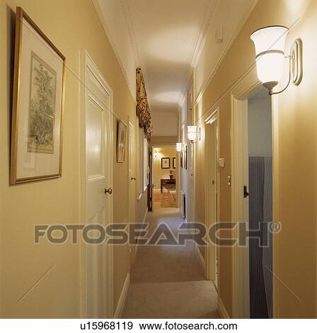 Stock Photo - hotel, interior, modern, corridor, commercial, interiors. Fotosearch