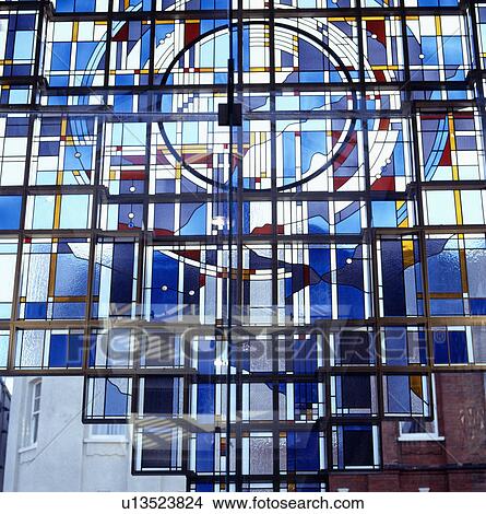 Picture - hr 699, stained glass, outside, london, windows, commercial. Fotosearch