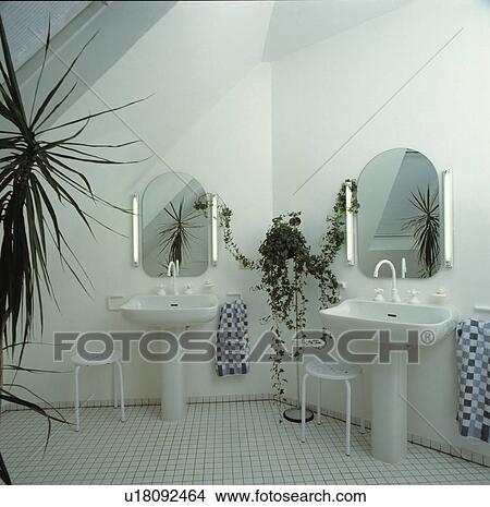 interior, mirrors, modern, white, bathrooms, interiors View Large Photo Image Picture - interior, mirrors, modern, white, bathrooms, interiors. Fotosearch