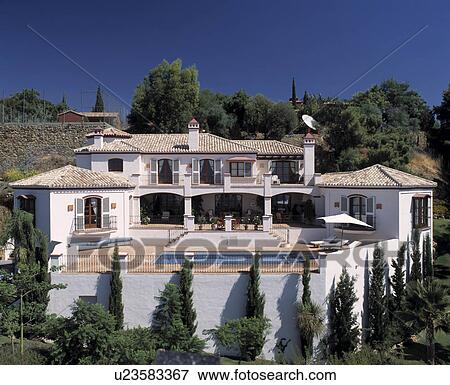 Large modern villa in Southern Spain View Large Photo Image Stock Photo - Large modern villa in Southern Spain. Fotosearch