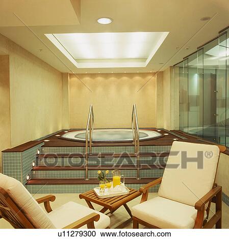 Modern indoor swimming pool View Large Photo Image Stock Image - Modern indoor swimming pool. Fotosearch