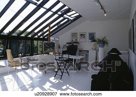 modern, interior, attics, lofts, studio, extension, interiors View Large Photo Image Stock Photo - modern, interior, attics, lofts, studio, extension, interiors. Fotosearch
