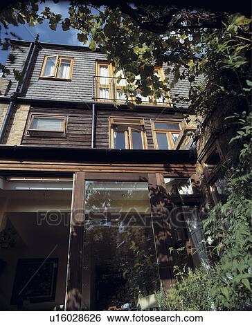 Modern semi-detached town house View Large Photo Image Stock Photograph - Modern semi-detached town house. Fotosearch
