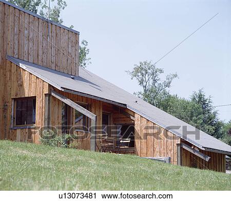 Modern wooden house in the country View Large Photo Image Stock Image - Modern wooden house in the country. Fotosearch