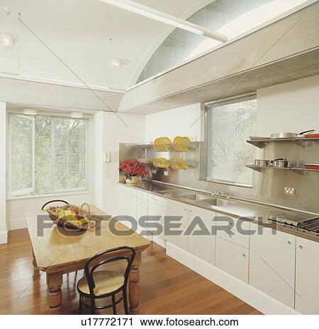 Stock Image - monochromatic, interior, country, modern, metallic, interiors. Fotosearch