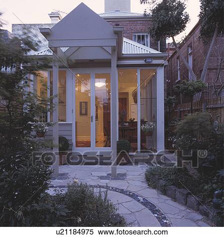 Patio at the rear of modern extension View Large Photo Image Stock Photography - Patio at the rear of modern extension. Fotosearch