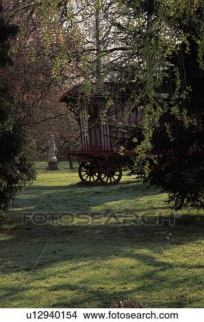 Romany caravan in large country garden View Large Photo Image Picture - Romany caravan in large country garden. Fotosearch