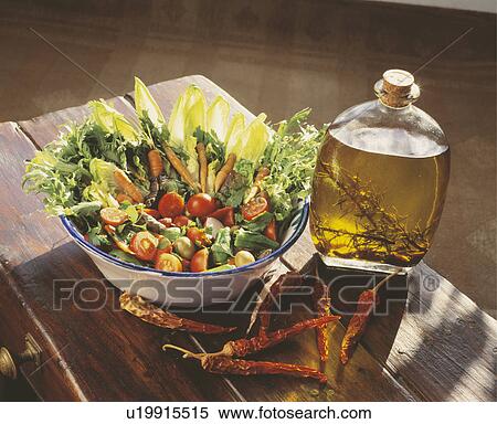 Stock Photography - salad, herbs, spain, food, spices, vegetables, mediterranean. Fotosearch