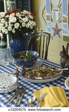 salad, summer, pasta, alfresco, outside, flowers, food View Large Photo Image Stock Photography - salad, summer, pasta, alfresco, outside, flowers, food. Fotosearch