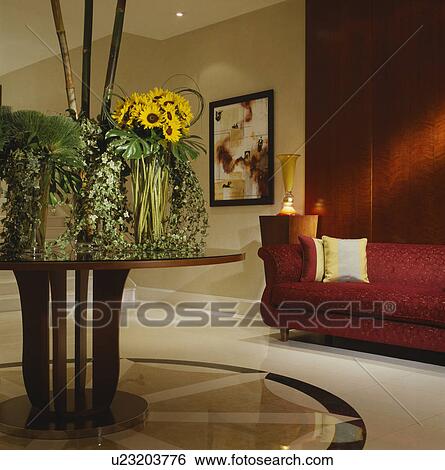 Stock Photograph - Seating in reception area of London hotel.. Fotosearch