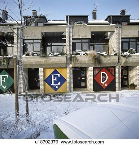 Sixties designed town houses in Germany. View Large Photo Image Stock Photo - Sixties designed town houses in Germany.. Fotosearch