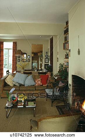 Sixties-style living room View Large Photo Image Stock Photography - Sixties-style living room. Fotosearch
