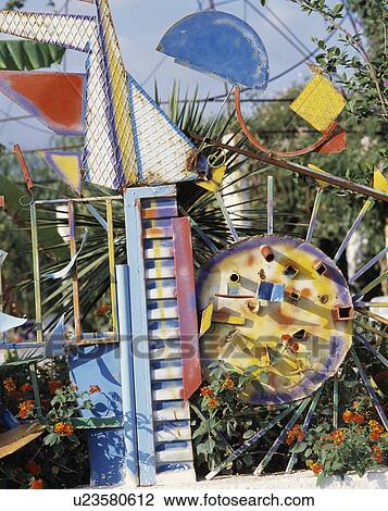 Stock Image - Still-life of abstract garden sculpture. Fotosearch