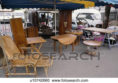 Stock Image - street, hr 623, paris, furniture, outside, markets, commercial. Fotosearch
