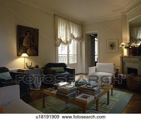 Traditional apartment living room with loosecovers on armchairs View Large Photo Image Stock Photo - Traditional apartment living room with loosecovers on armchairs. Fotosearch