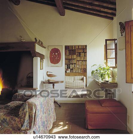 Traditional Scandinavian country living room View Large Photo Image Stock Image - Traditional Scandinavian country living room. Fotosearch