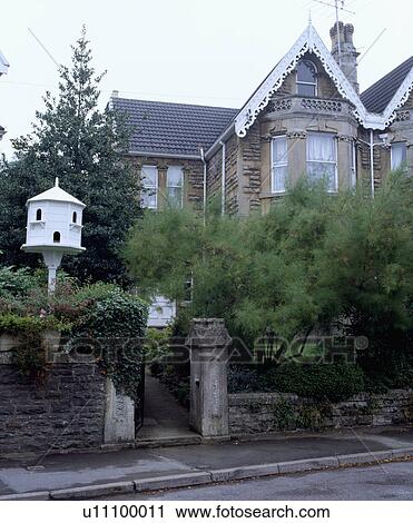 Stock Image - Traditional Victorian semi-detached town house. Fotosearch