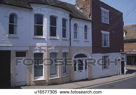 Stock Photography - Traditional Victorian terraced houses on village street . Fotosearch