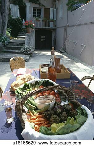 vegetable, salad, outside, france, food View Large Photo Image Stock Photo - vegetable, salad, outside, france, food. Fotosearch
